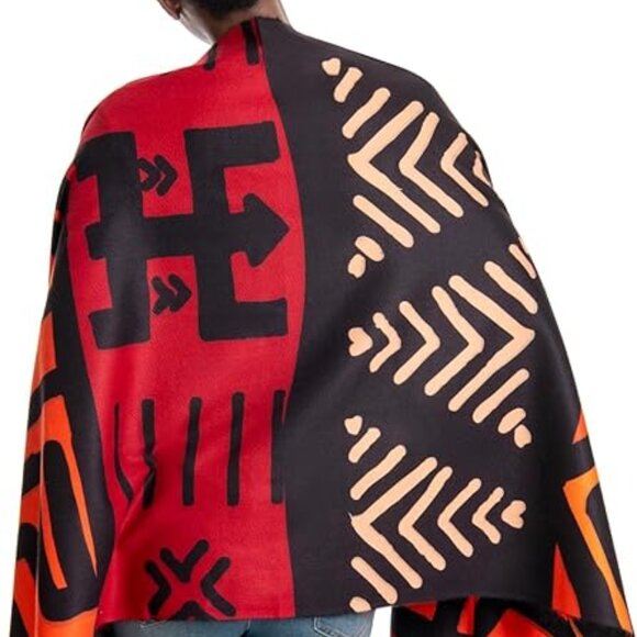 African Tribal Style Double Sided Scarf - Picture 4 of 5